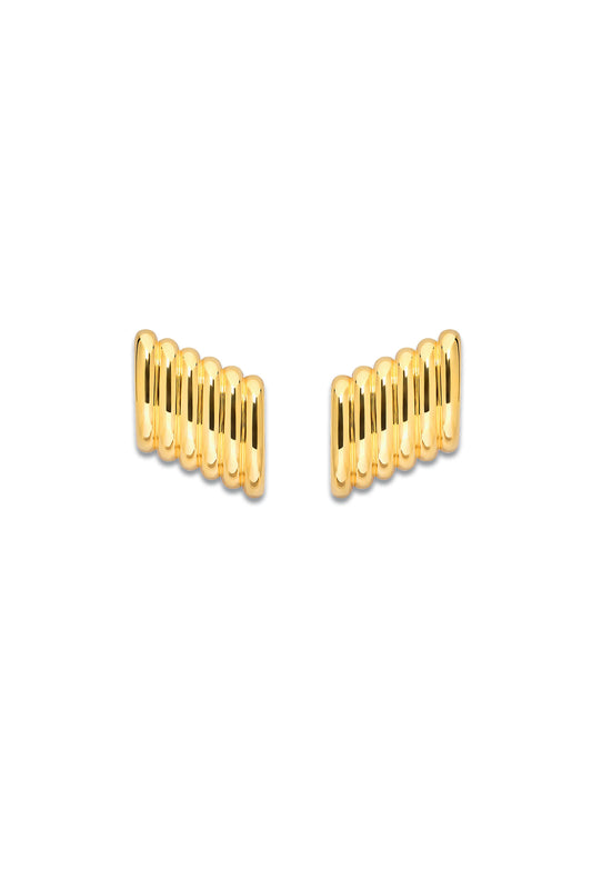 Women's Rib Earrings In Gold