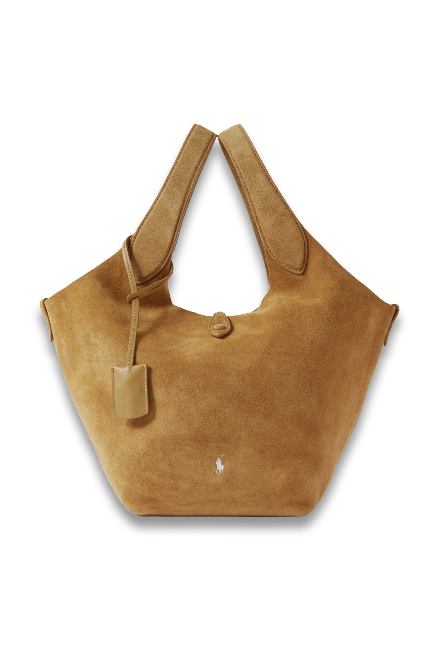 Polo Play Leather-trimmed Suede Tote