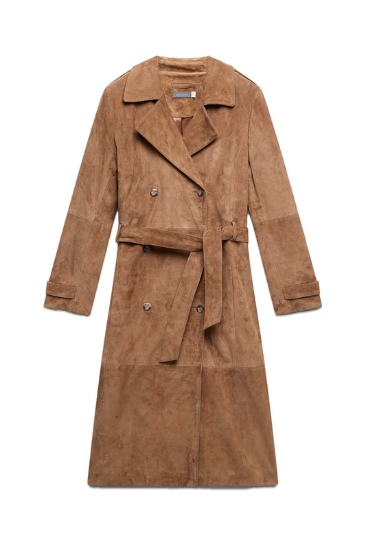Tan Suede Trench Coat