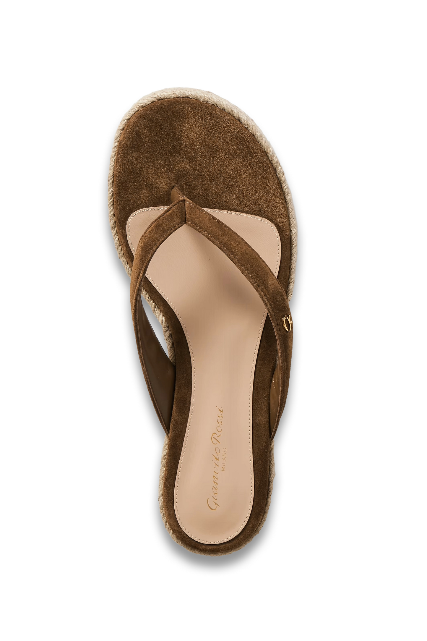 Embellished Suede Platform Espadrille Flip Flops