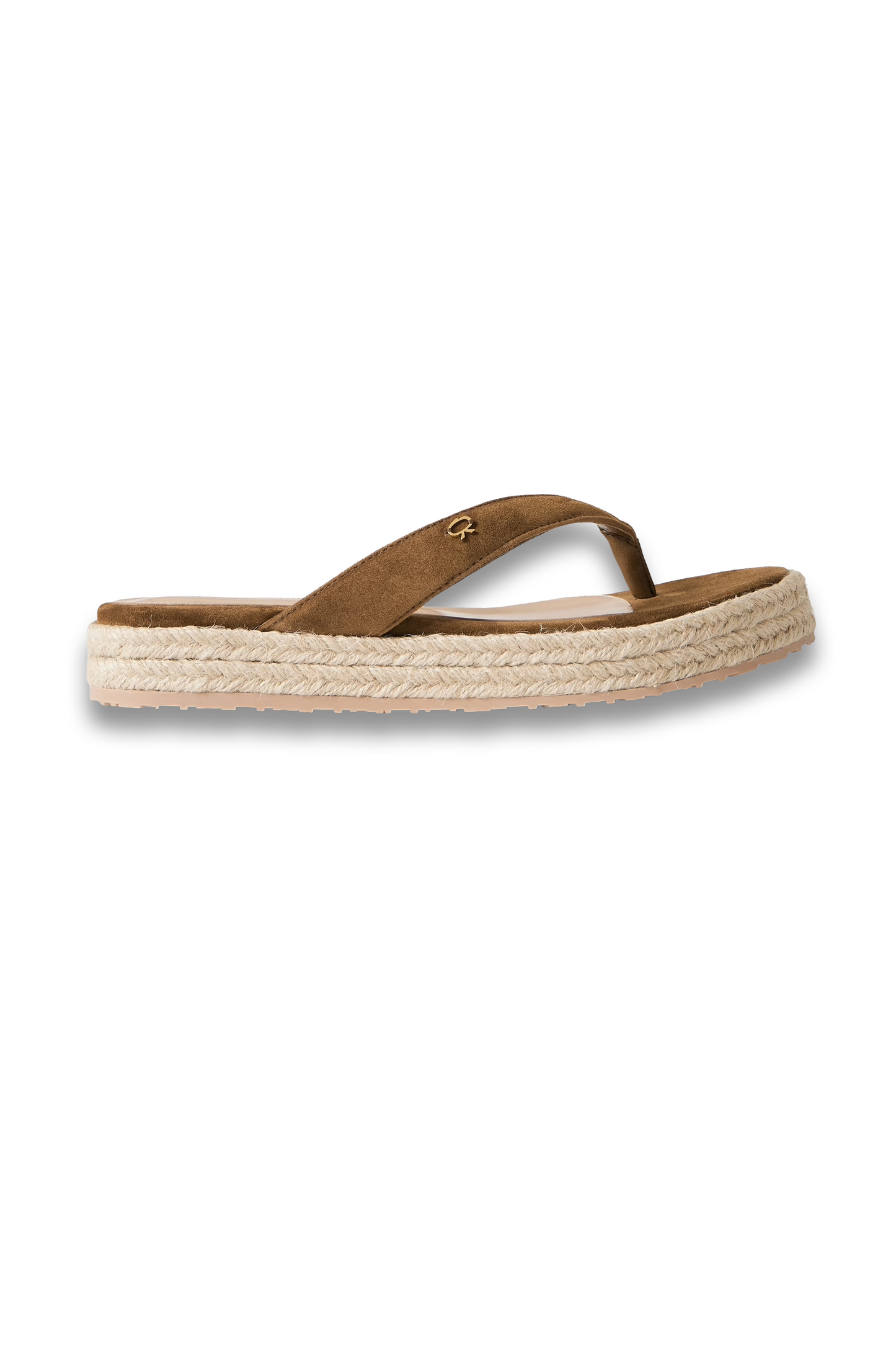 Embellished Suede Platform Espadrille Flip Flops