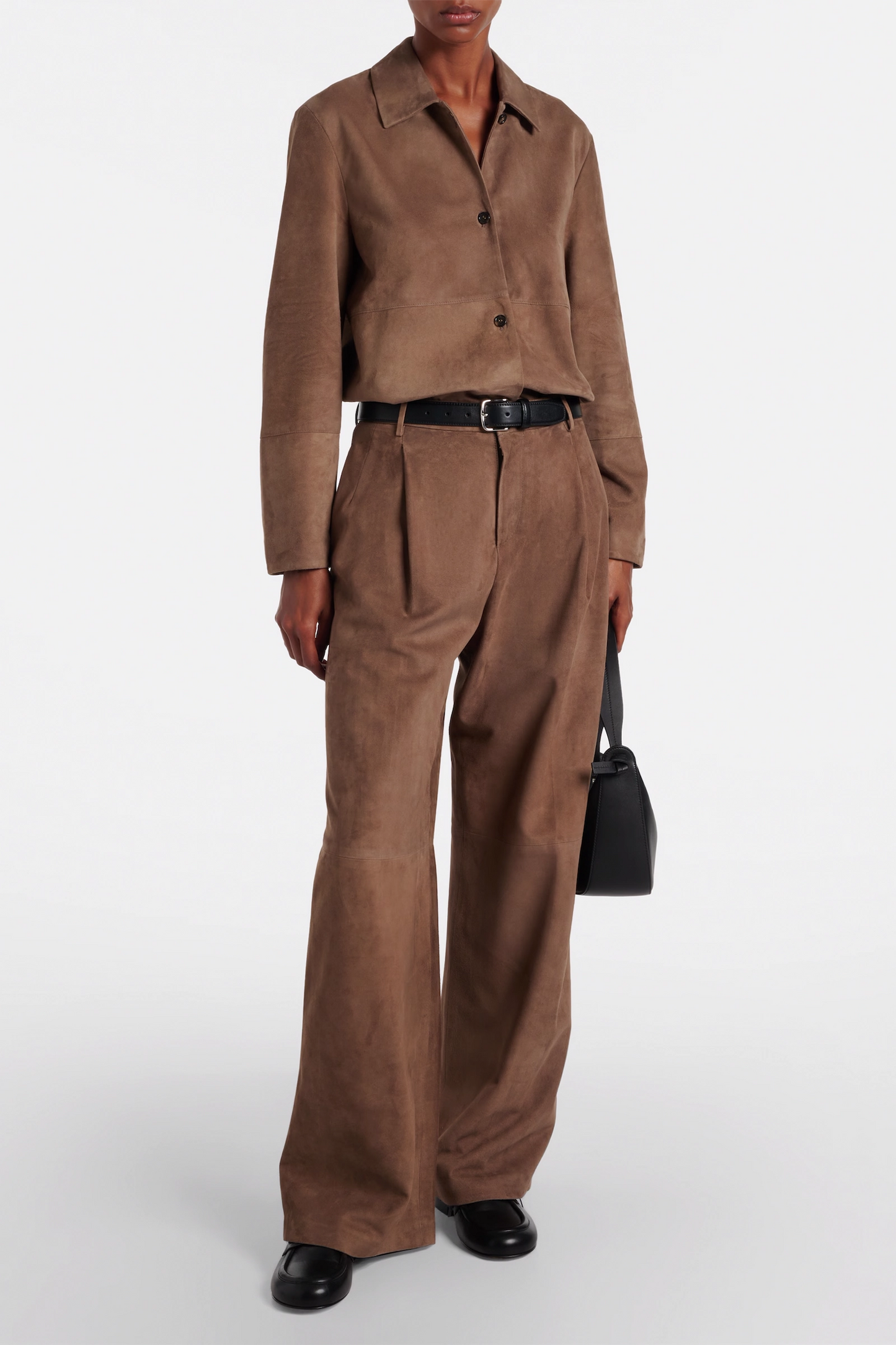 Brando High-rise Suede Wide-leg Pants