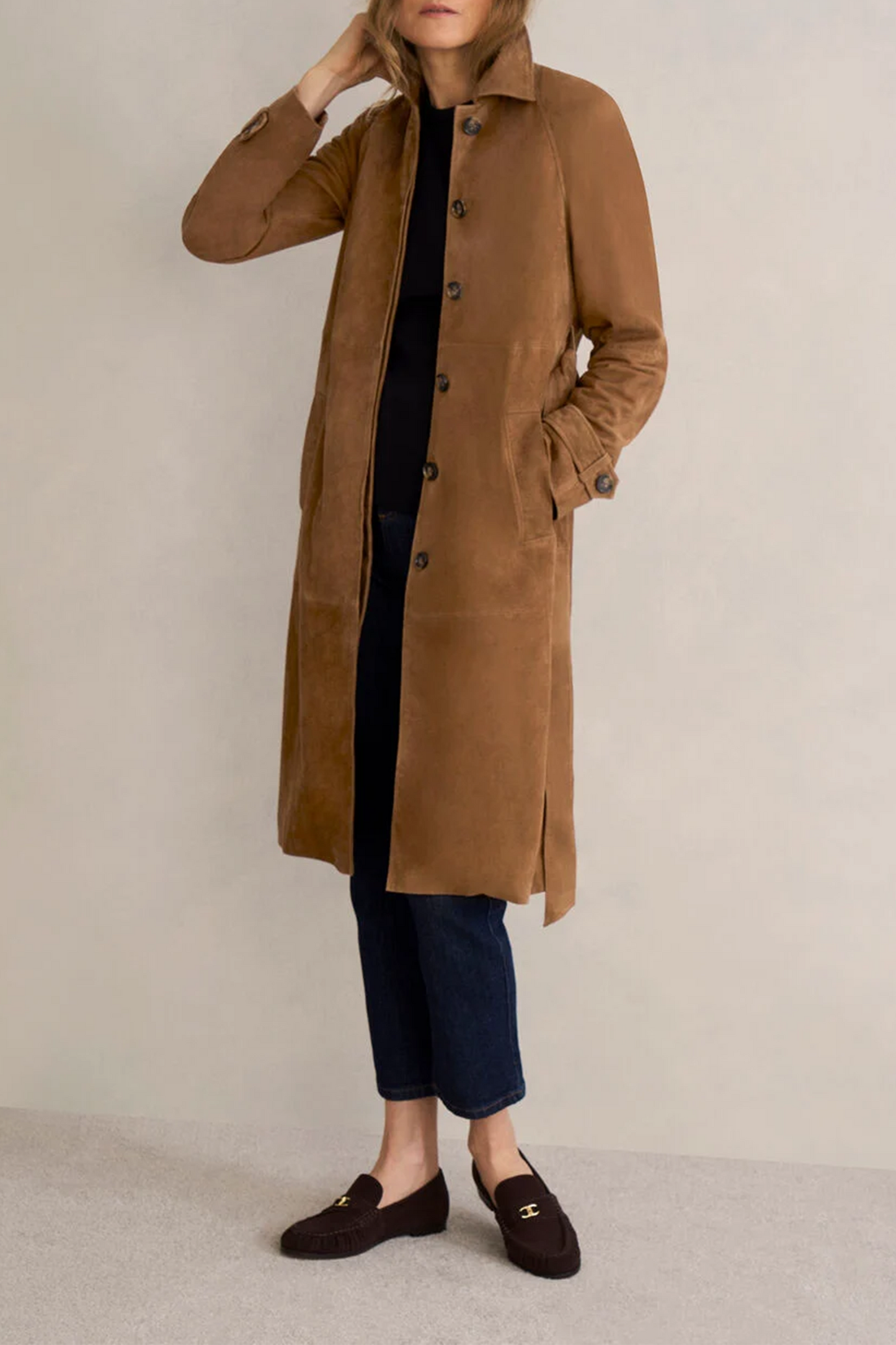 Oakley Suede Trench Coat