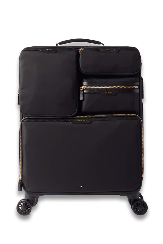 Shorthaul Trolley leather-trimmed ECONYL® suitcase