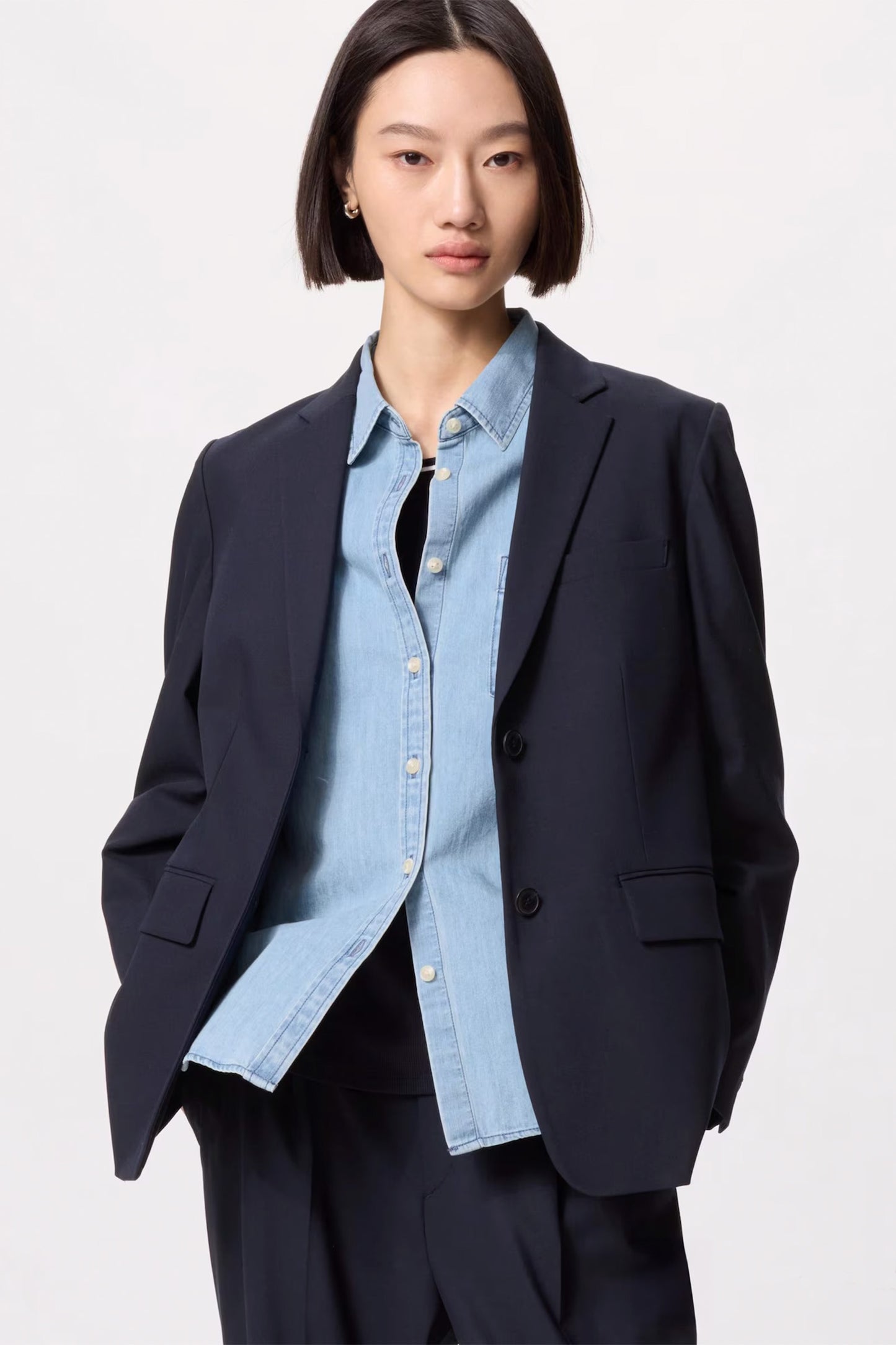 Relaxed Tailored Jacket Navy