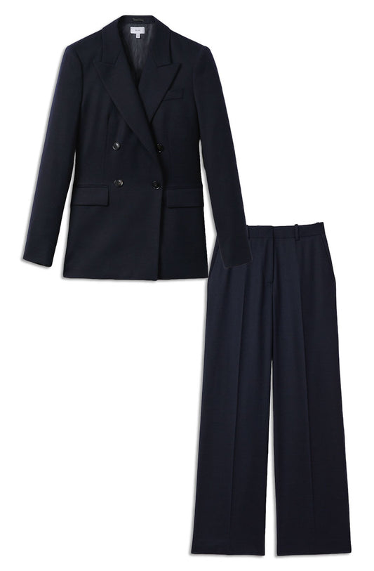 Harley Wool Blend Double Breasted Suit Blazer And Trouser In Navy