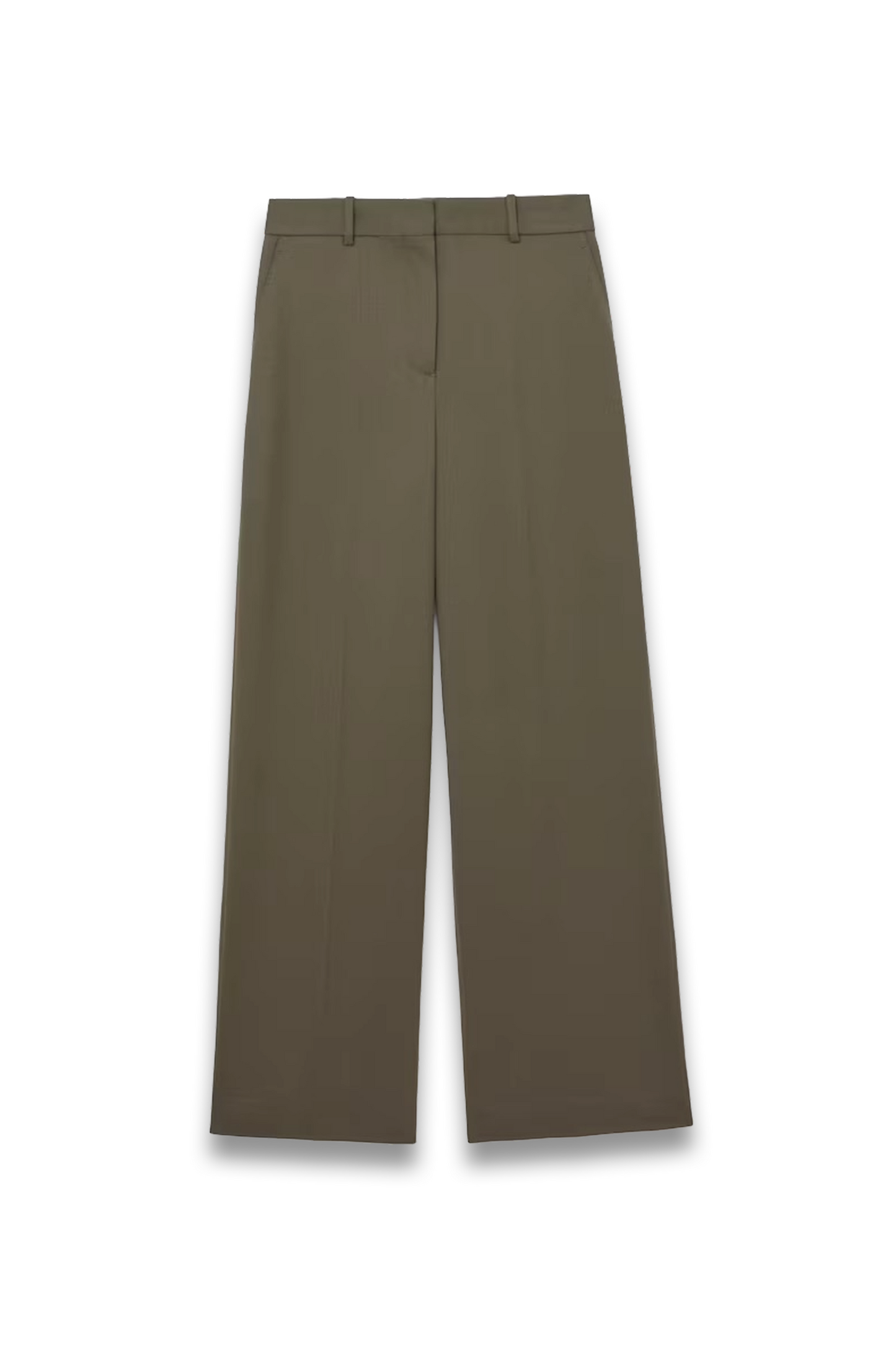 Wool-blend Wide-leg Suit Trousers in Green
