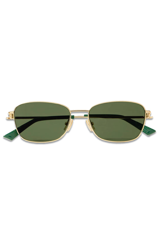 Square-frame gold-tone sunglasses