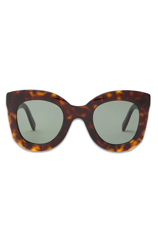 Oversized Round Tortoise-Acetate Sunglasses