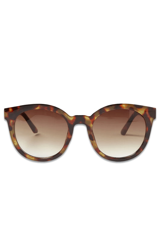 Preppy Faux Tortoiseshell Round Sunglasses