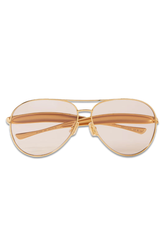 Sardine Aviator-style Gold-tone Sunglasses
