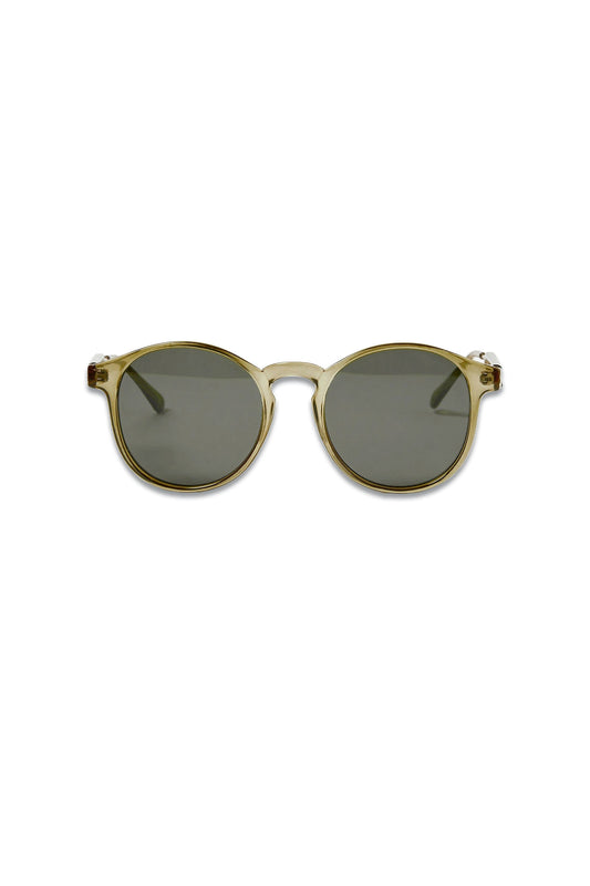 Preppy Metal Arm Green Round Sunglasses