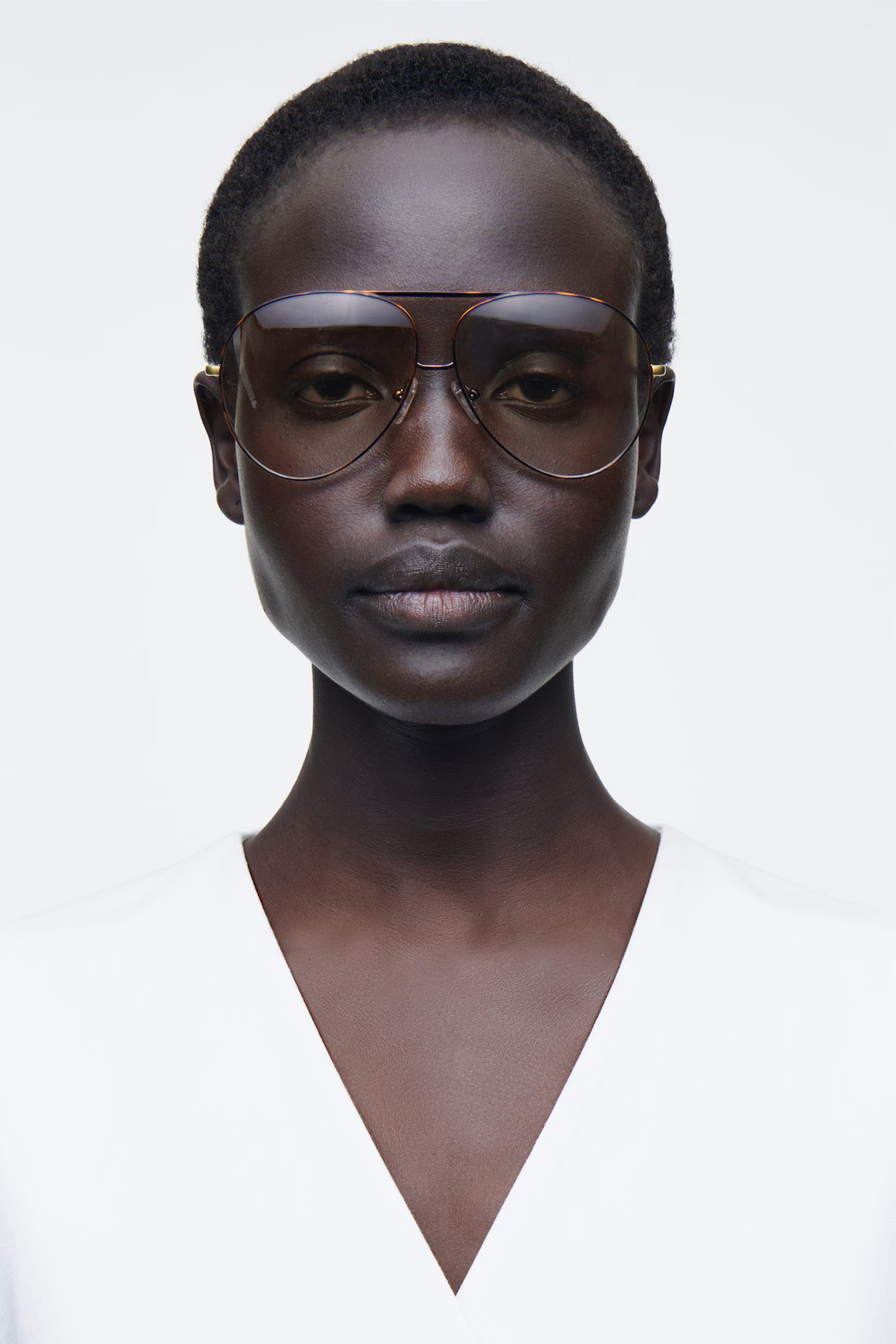 Wide-Frame Aviator Sunglasses
