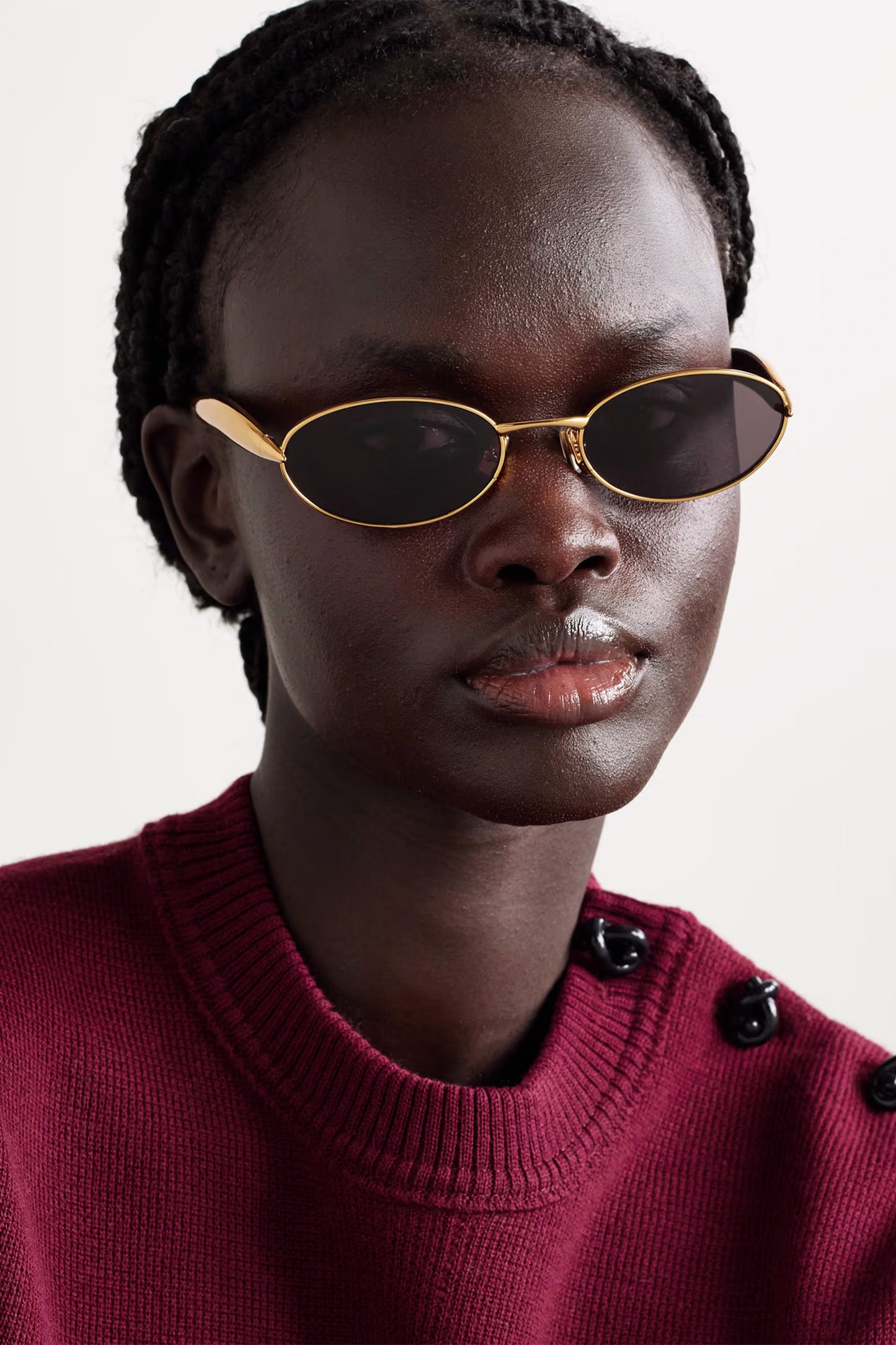 Sardine oval-frame gold-tone sunglasses