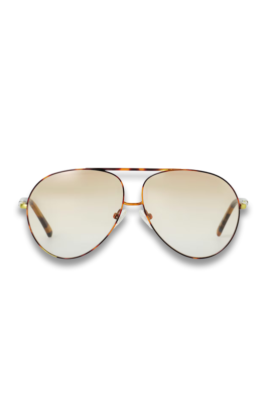 Wide-Frame Aviator Sunglasses
