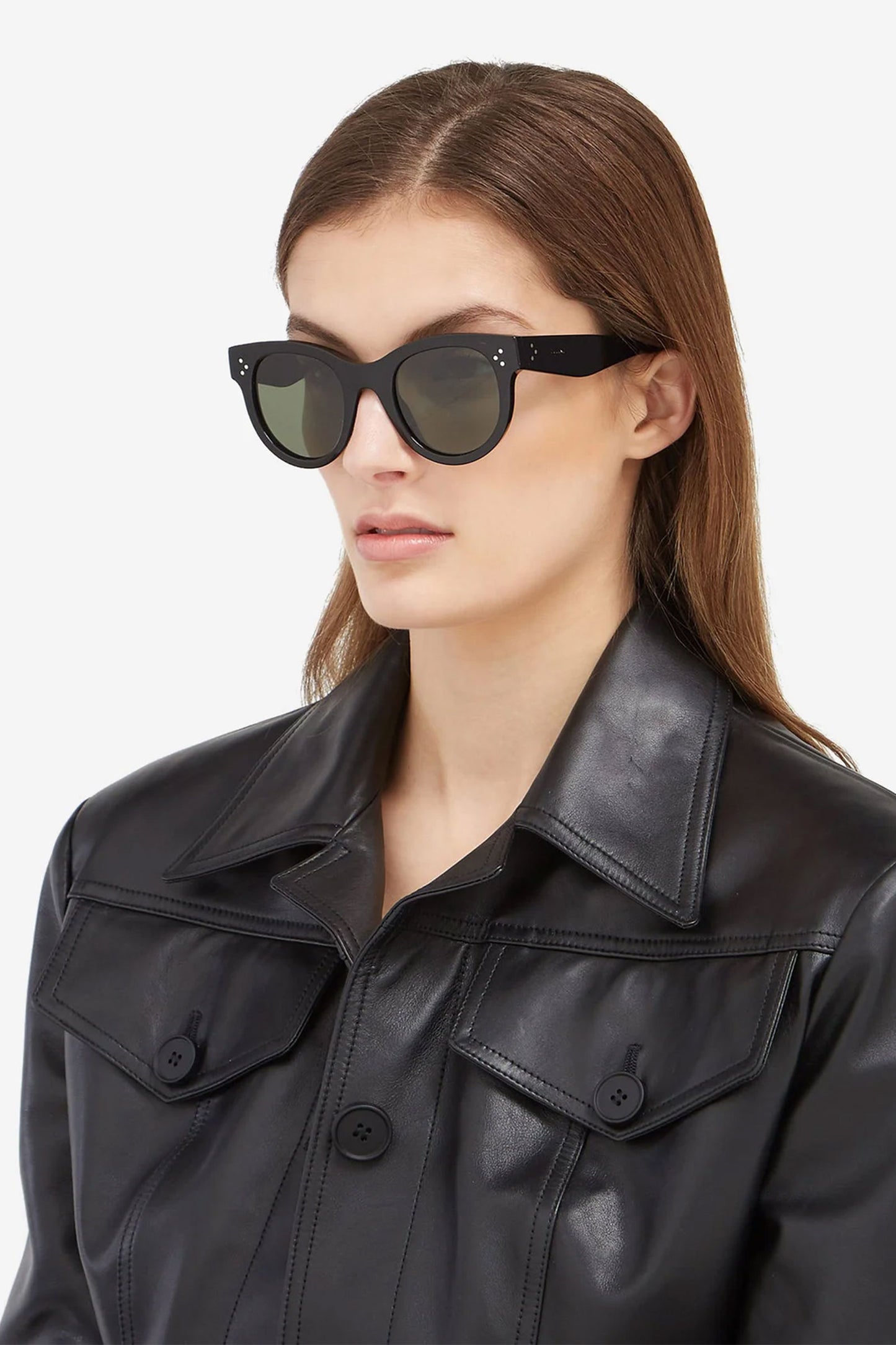 Round-Frame Acetate Sunglasses Black