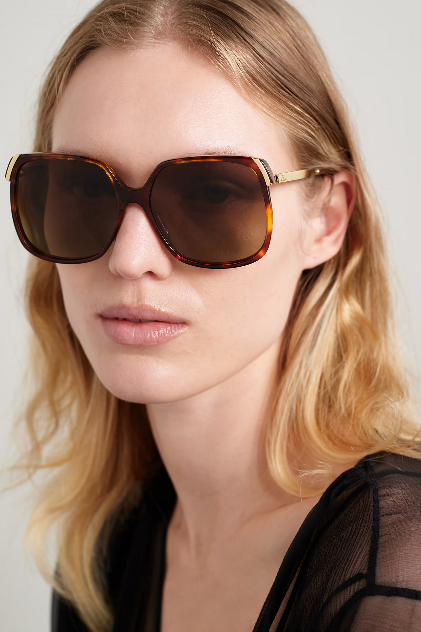 Aly Square-frame Tortoiseshell Acetate and Gold-tone Sunglasses