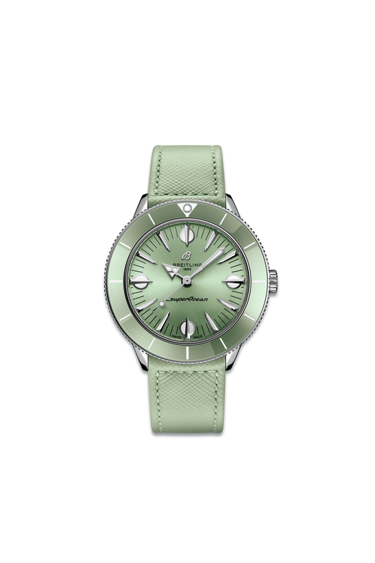 Superocean Heritage '57 Pastel Paradise With Green Dial & Leather Strap