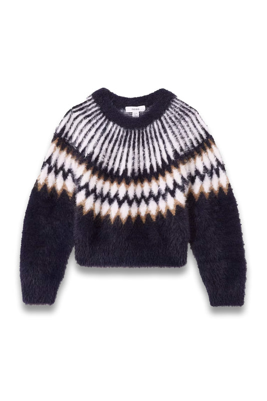 Fairisle Jumper With Alpaca Wool And Cashmere in Navy