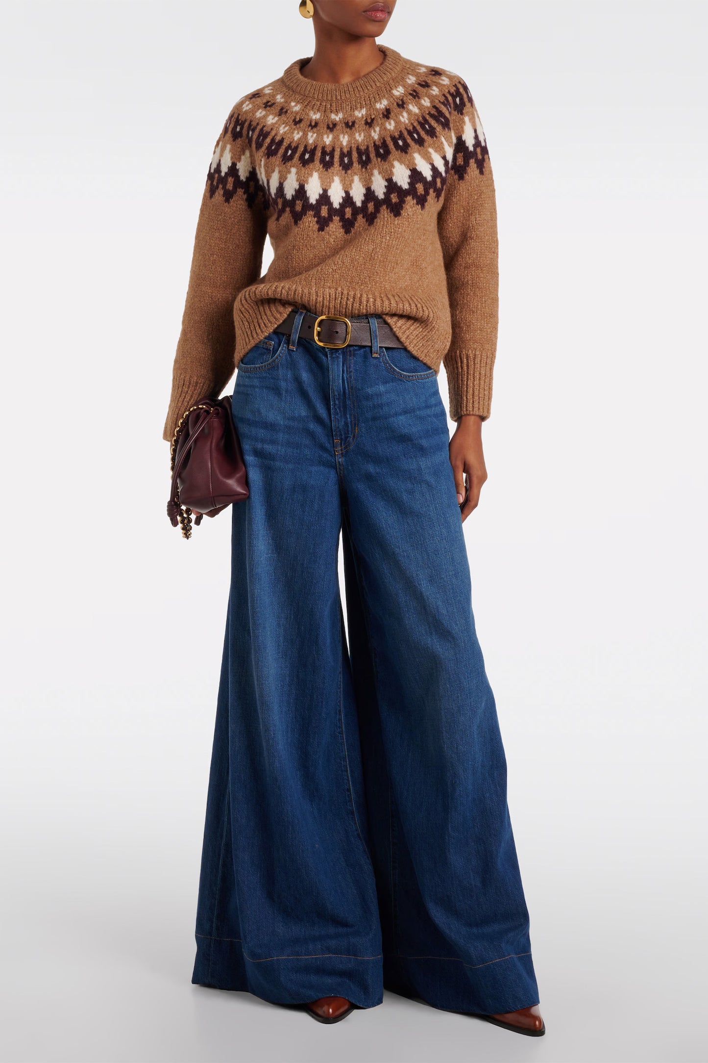 Anne Fair Isle alpaca-blend sweater brown