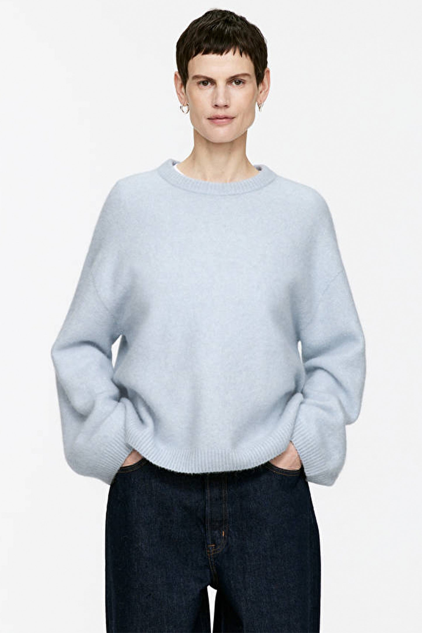 Alpaca-Wool Blend Jumper Blue