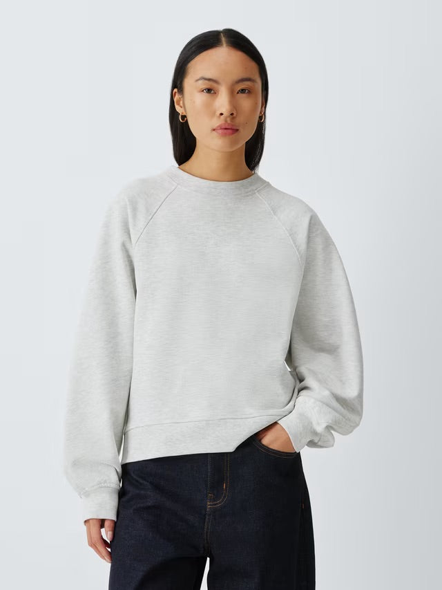 Cotton-rich Seam Sweatshirt in Grey
