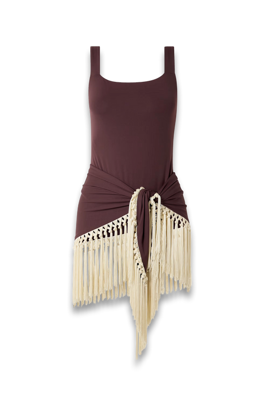 Mini Lido Swimsuit and Fringed Pareo Set