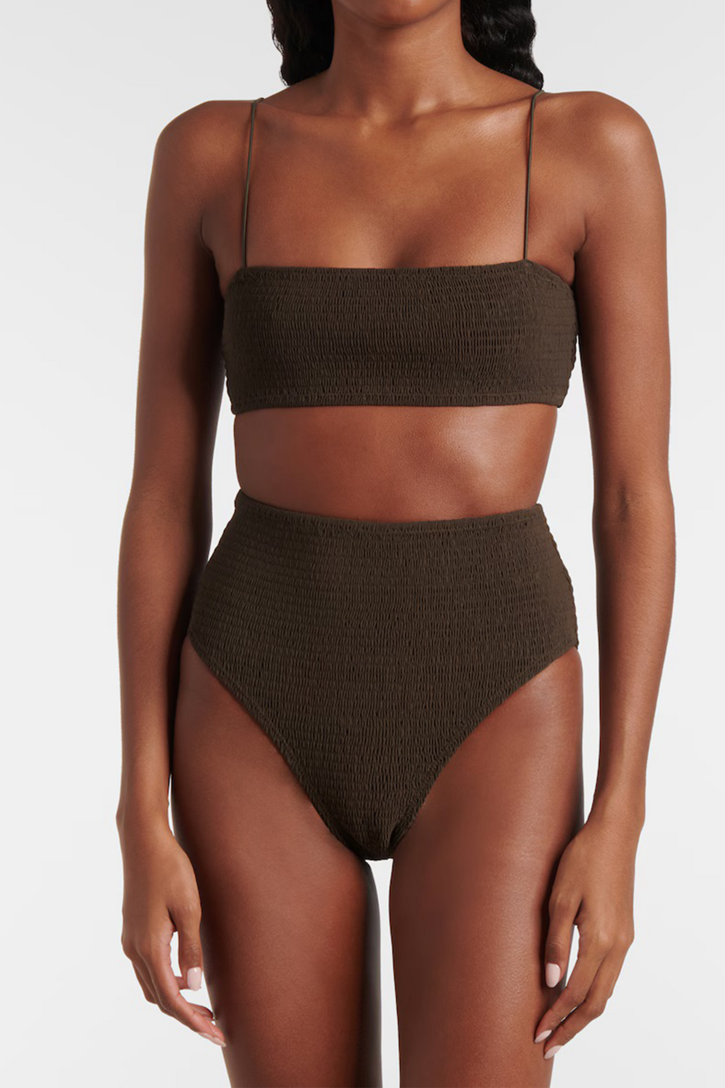Shirred Jersey Bikini Bottoms