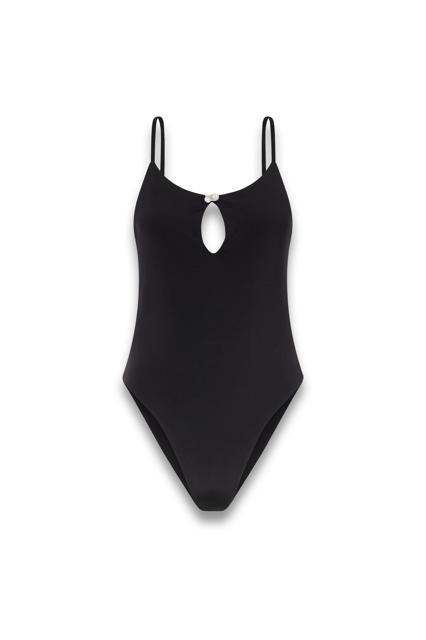 Pearl Embellished Ribbed Swimsuit