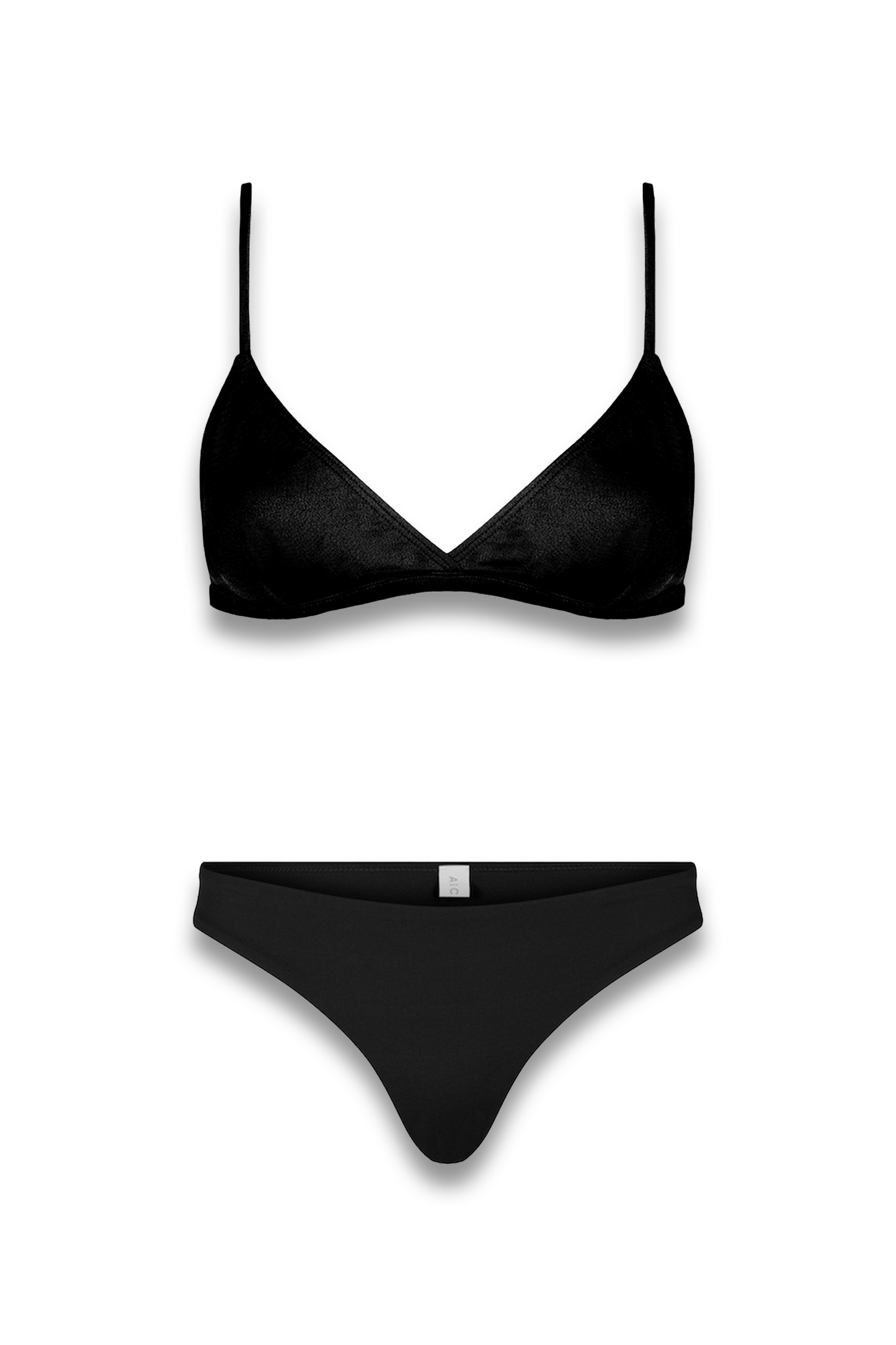 Genoa Triangle Bikini Top and Naples Bikini Bottom Black