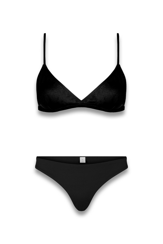 Genoa Triangle Bikini Top and Naples Bikini Bottom Black