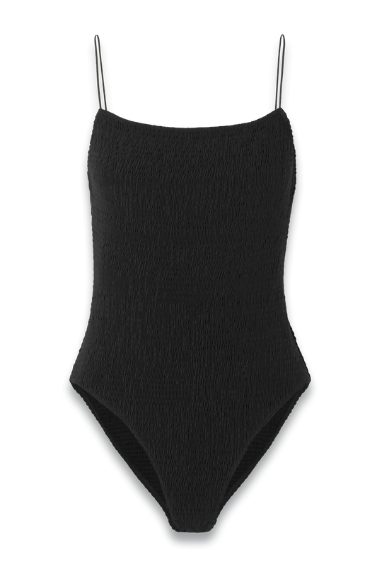 + NET SUSTAIN Open-back Stretch Recycled-seersucker Swimsuit