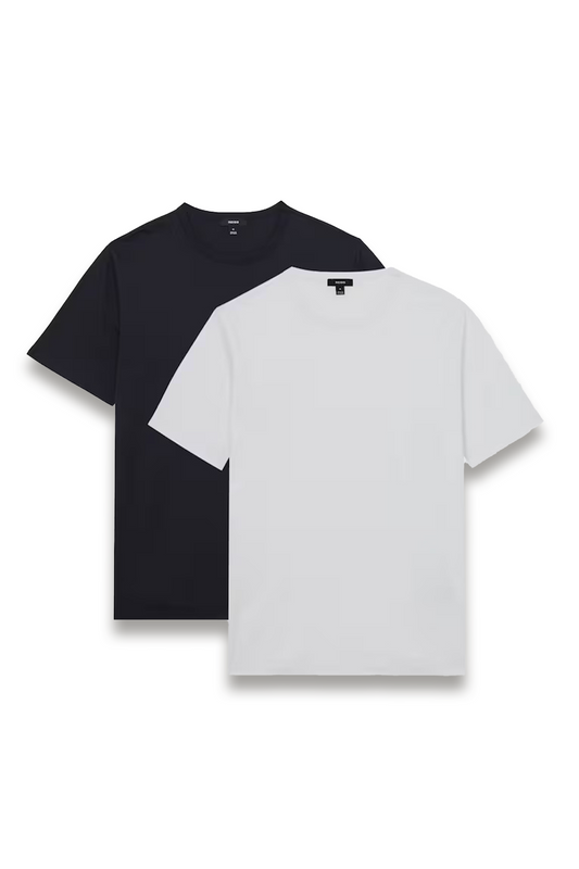 2 Pack Airwater-Cotton Crew T-Shirt in Navy/White