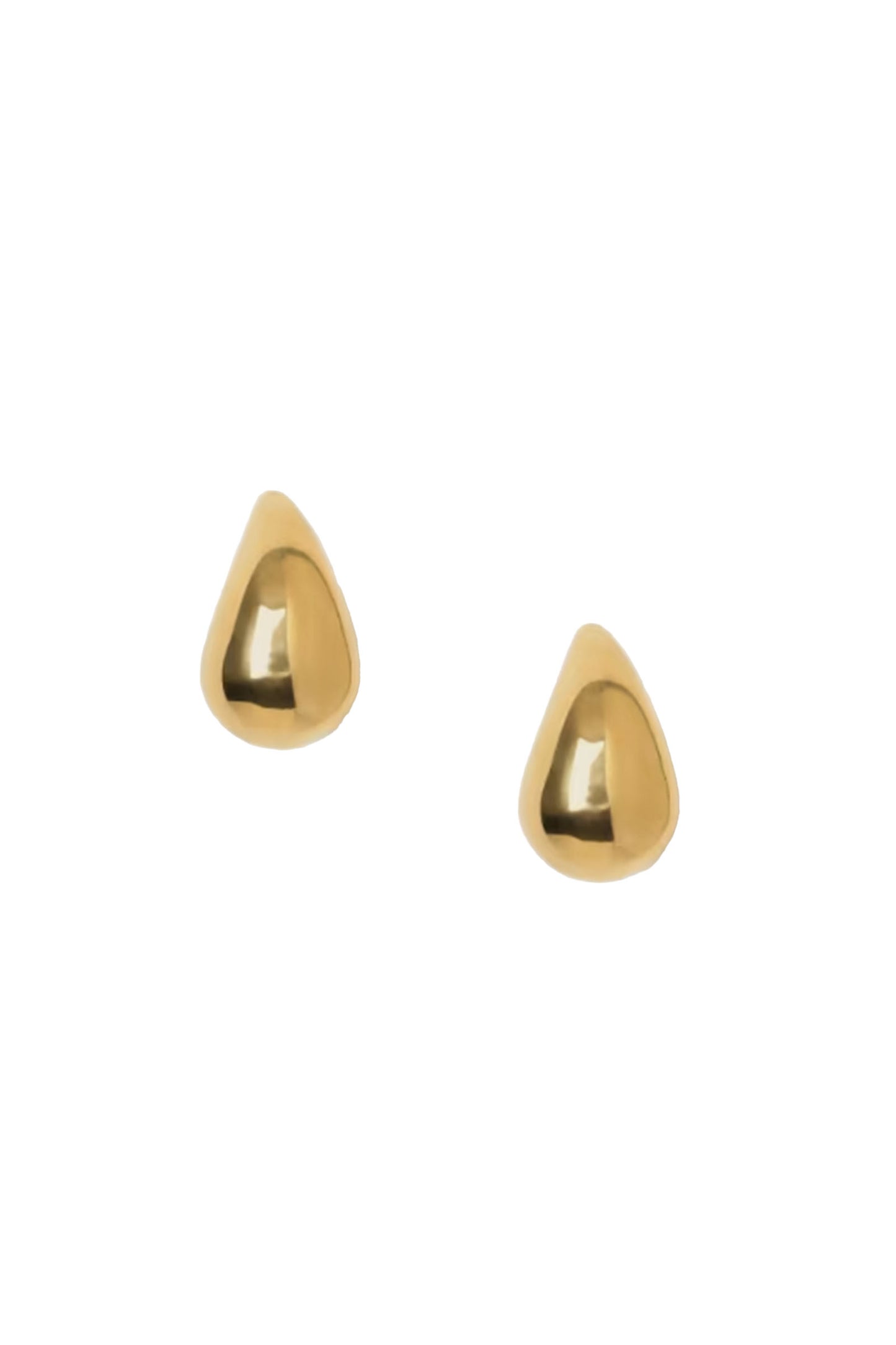 Autograph Waterproof Stainless Steel Gold Plated Large Dome Drop Earrings