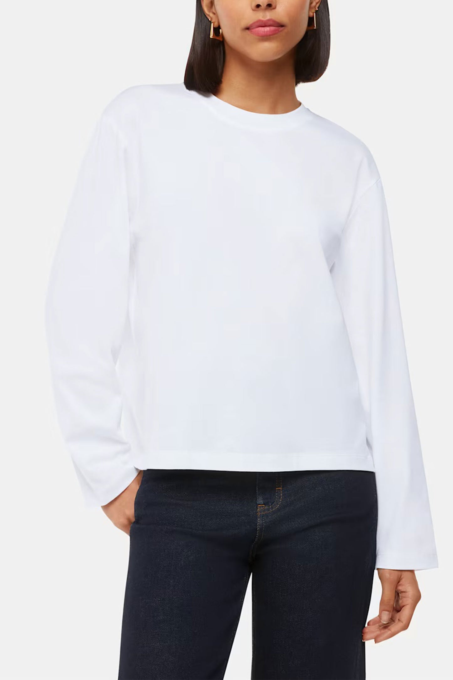 White Relaxed Long-sleeve Tee