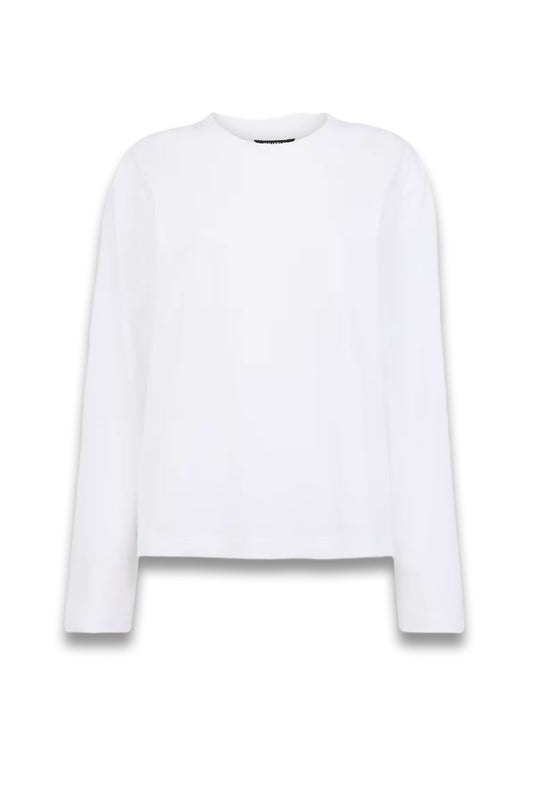White Relaxed Long-sleeve Tee