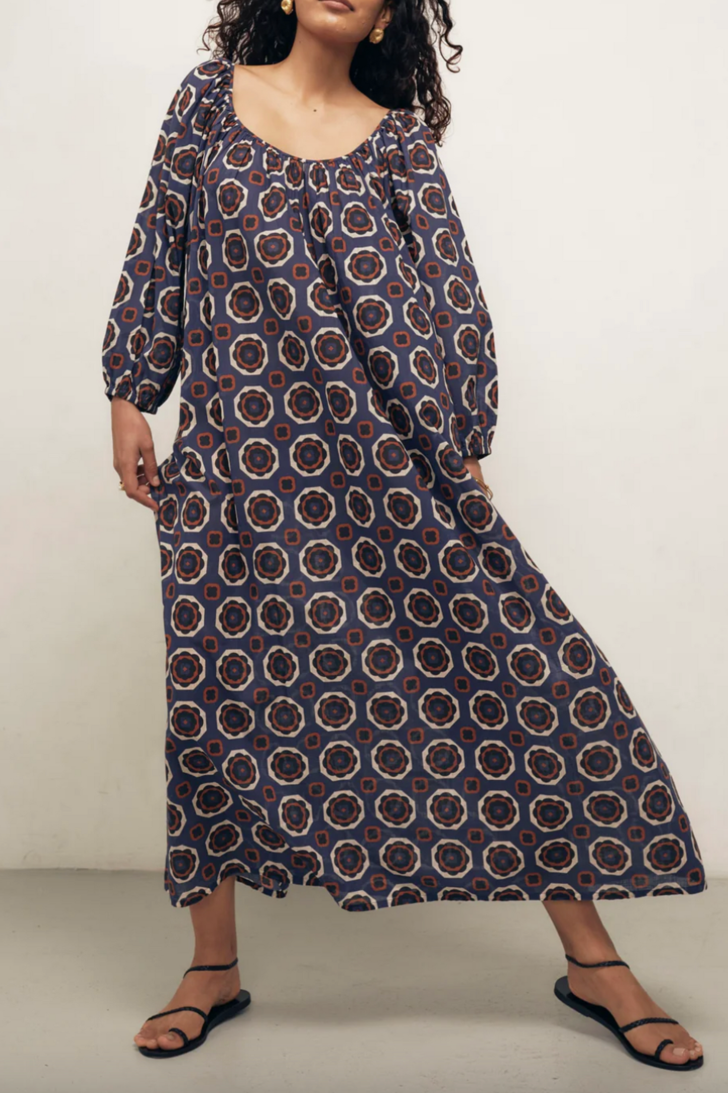 Blue Gardenia Cotton Voile Dress