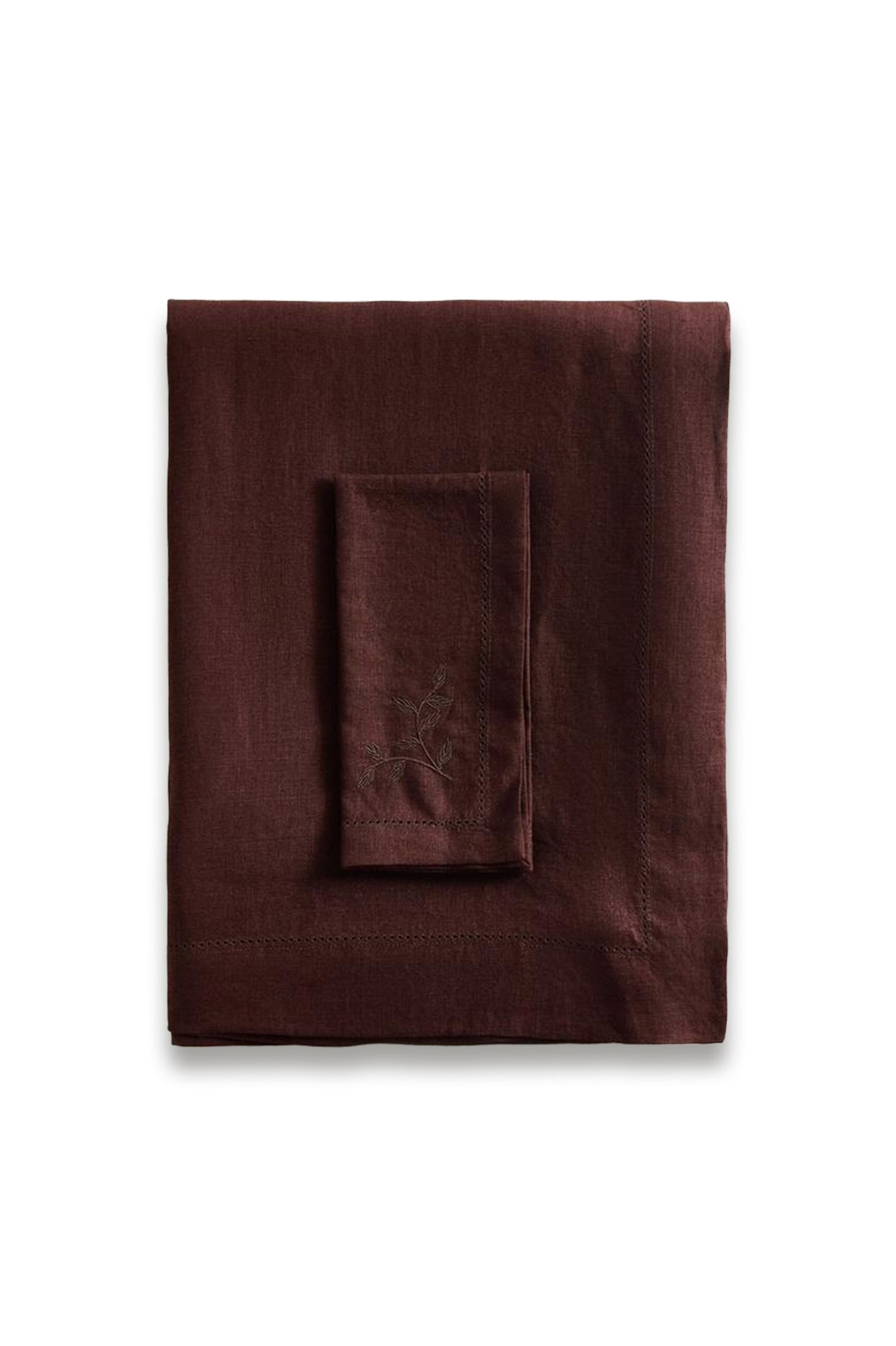 Floral Embroidered Linen Tablecloth