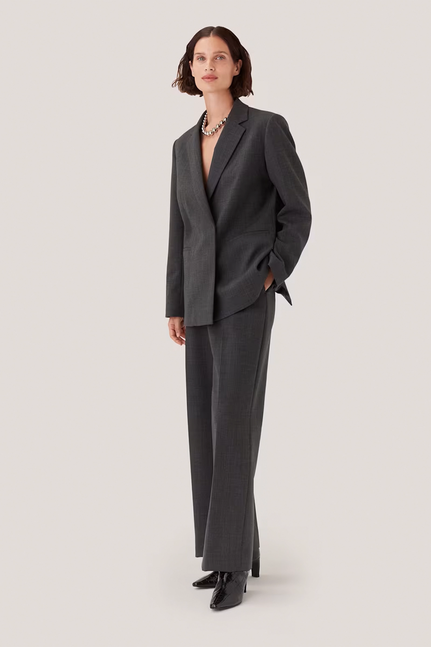 Grey Marl Natalie Wool Blend Blazer and Trouser