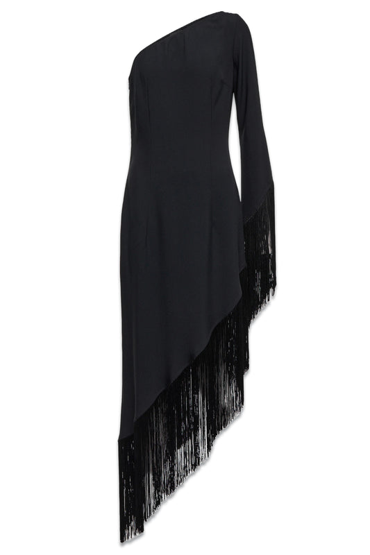 Aventador Fringed One-shoulder Midi Dress