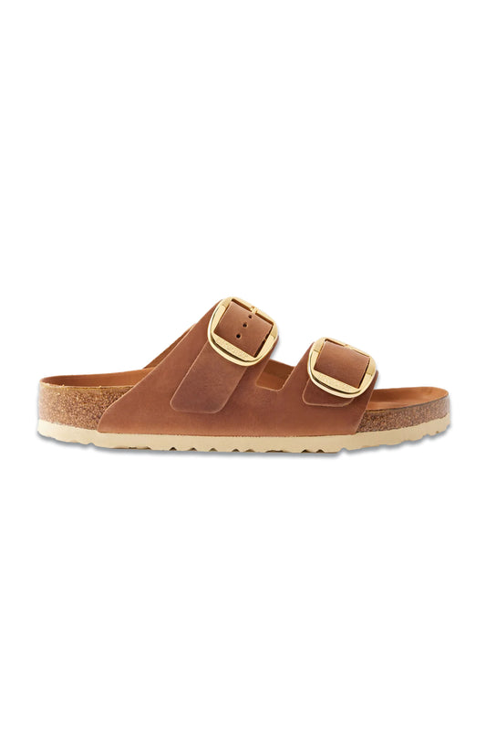 Arizona Big Buckle Tan Leather Sandals