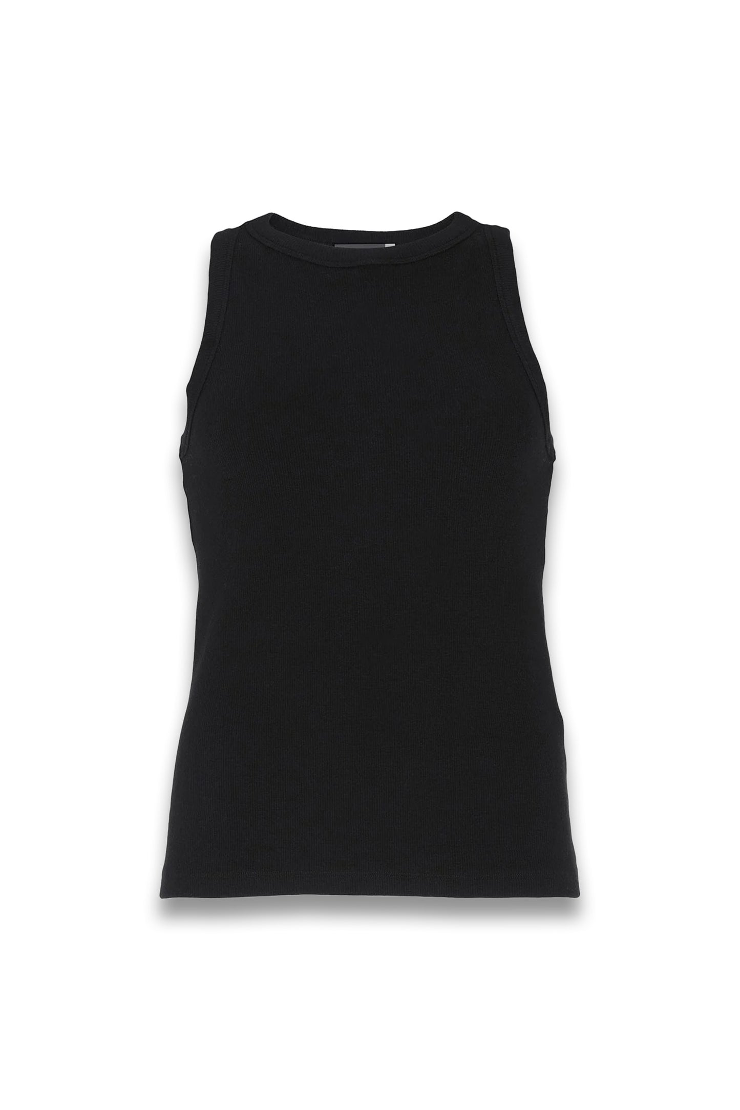 Black Cotton Blend High Neck Vest