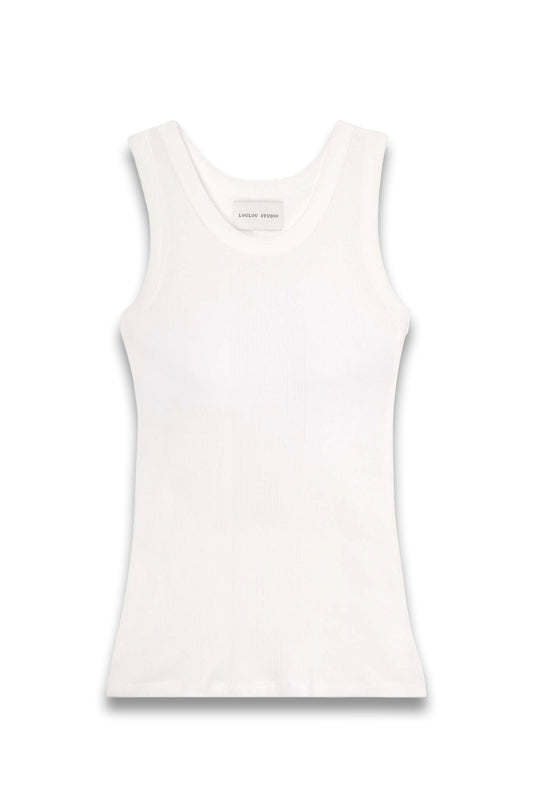 LOULOU DE SAISON + NET SUSTAIN Limba Ribbed Organic Cotton Tank