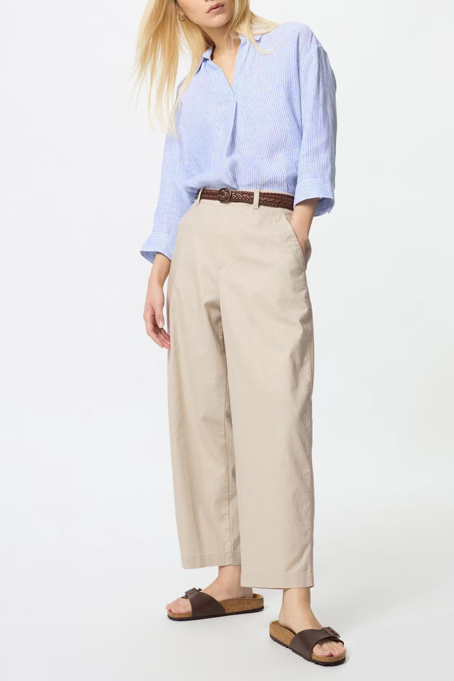 Linen Cotton Tapered Trousers