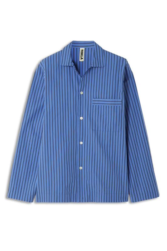 Striped Organic Cotton-Poplin Pajama Shirt
