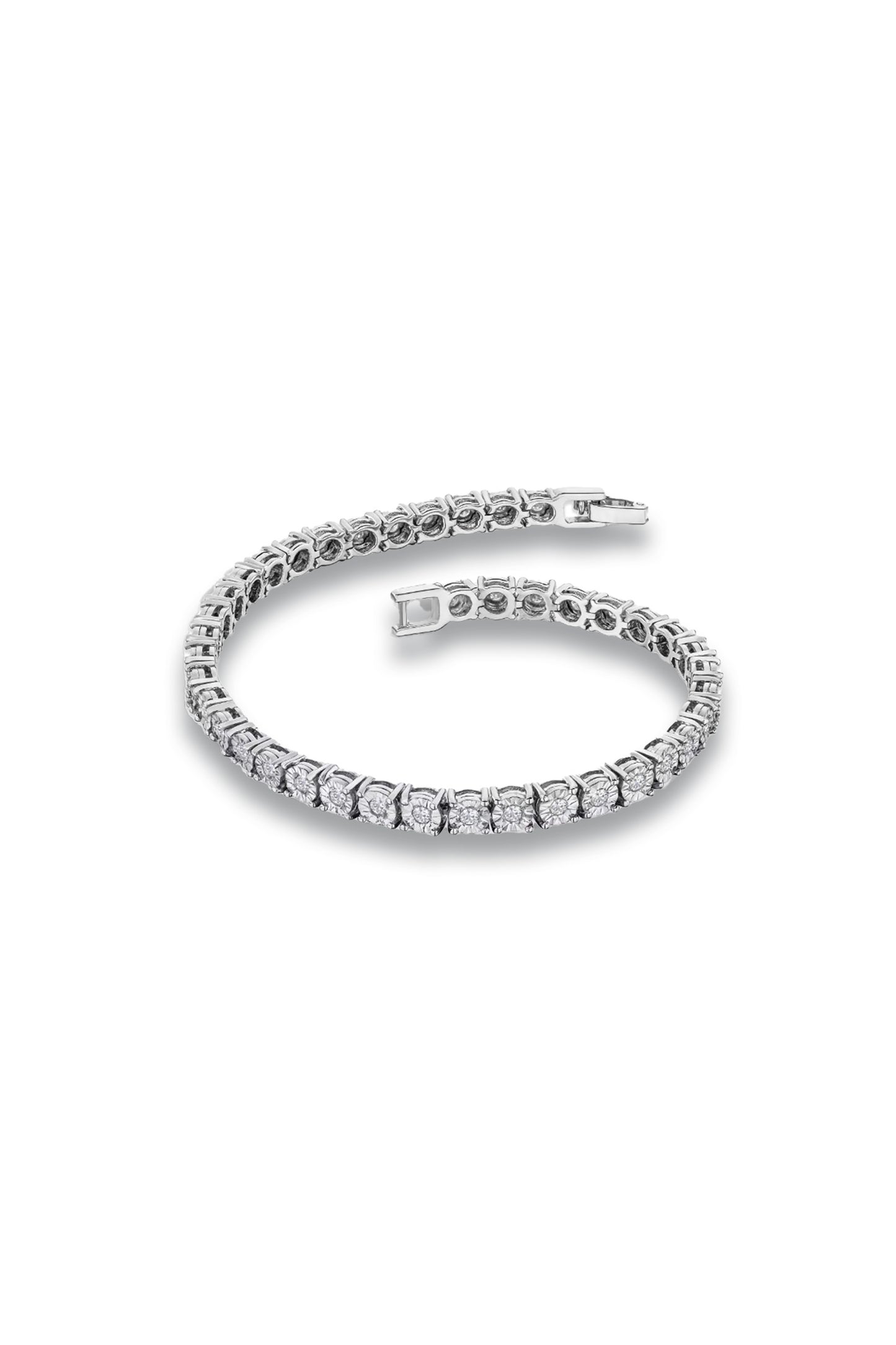 Silver Diamond Set 1.00ct Tennis Bracelet