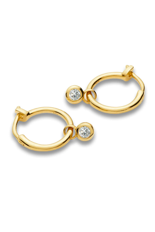 Tennis Charm Mini Hoop Earrings
