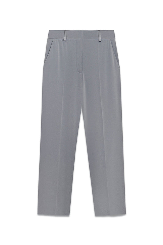 Clever Crepe Hartwood Slim-Leg Trousers Dove Grey