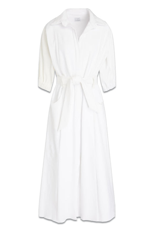 The Belted Denim Midi Shirt Dress