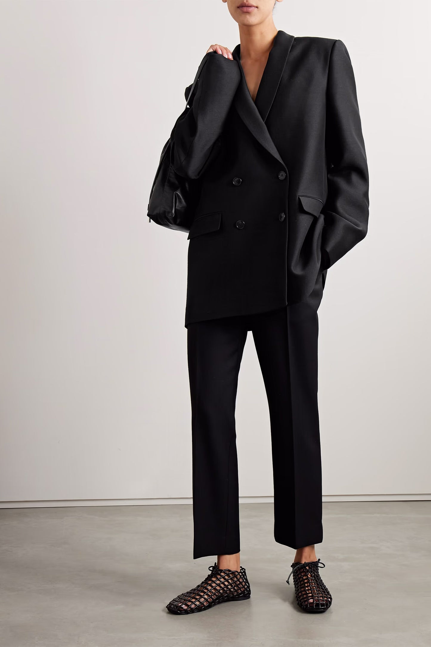 Jerome double-breasted wool and silk-blend blazer